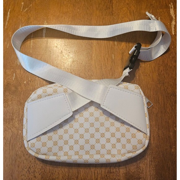 Belt Bag Fanny Pack Crossbody Bag Waist White Gold Adjustable Strap Zip Closure - Picture 2 of 10